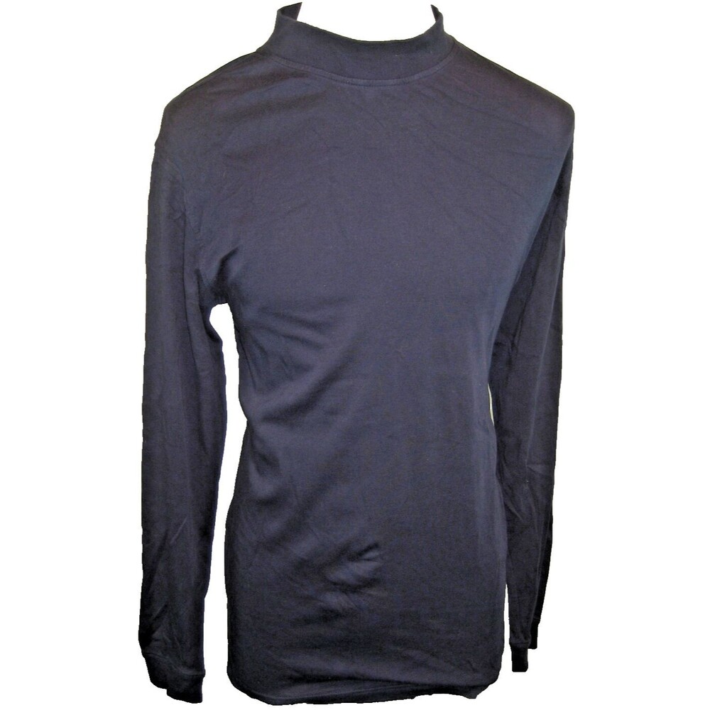 Mens Croft & Barrow Black LS Cotton Mock Neck Base Layer Shirt sz LT